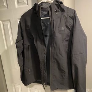The North Face black rain jacket